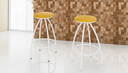Ver imagem 1 de Kit 2 Banquetas sem Encosto de 70cm:amarelo/branco