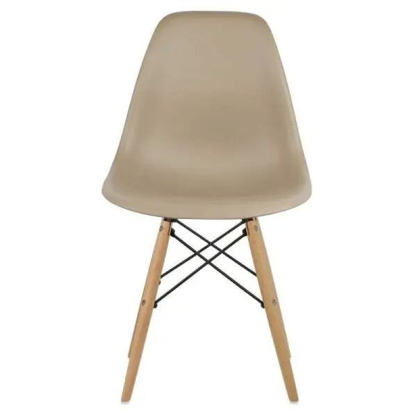 Kit 4 Cadeiras Decorativas Eiffel Charles Eames Nude com Pés de Madeira - Lyam Decor - 4