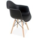 Ver imagem 3 de Kit 2 Cadeiras Decorativa Eiffel Melbourne Preto com Pés de Madeira - Lyam Decor