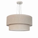 Ver imagem 1 de Luminária de Teto Pendente Cúpula Dupla Linho Natural 50x25