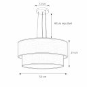 Ver imagem 4 de Luminária de Teto Pendente Cúpula Dupla Linho Natural 50x25