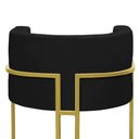 Ver imagem 3 de Poltrona Reforçada Decorativa Sala Nayara Base Ferro Dourado Suede Preto