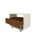 Ver imagem 3 de Mesa de Cabeceira Innova 1 Gaveta Pés em Madeira Offwhite com Castanho - Rede Móveis