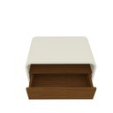 Ver imagem 4 de Mesa de Cabeceira Innova 1 Gaveta Pés em Madeira Offwhite com Castanho - Rede Móveis