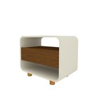 Ver imagem 2 de Mesa de Cabeceira Innova 1 Gaveta Pés em Madeira Offwhite com Castanho - Rede Móveis