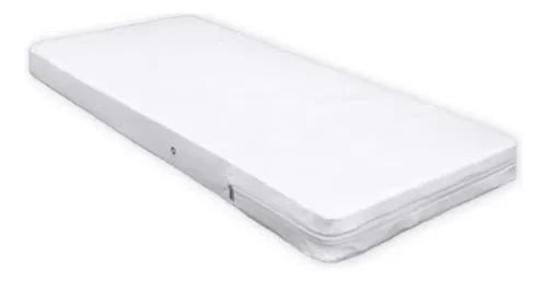 Ver imagem 1 de Capa Proteção de Colchão Branco Impermeável Berço Americano com Zíper