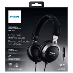 Headphone Philips Shl3565Bk/00 com Microfone No Cabo Preto - 2