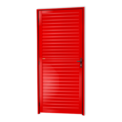 Porta Veneziana Alumínio 86 Dir. Vermelho Brimak