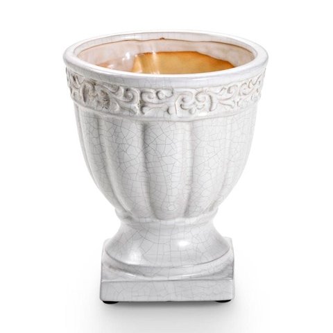 Cachepot Taça Branco Craquelado 16,5 X 19,5 Cm 117082