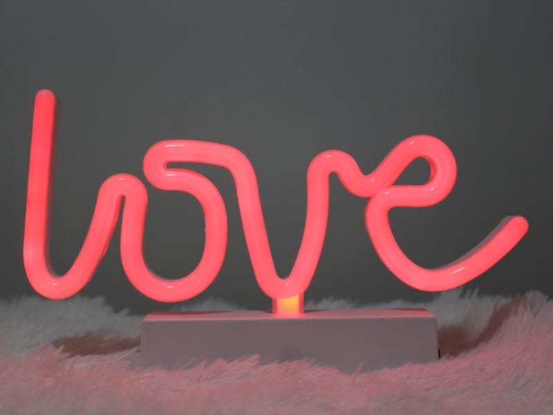 Luminária de Mesa Led Neon Vermelho Love - 2