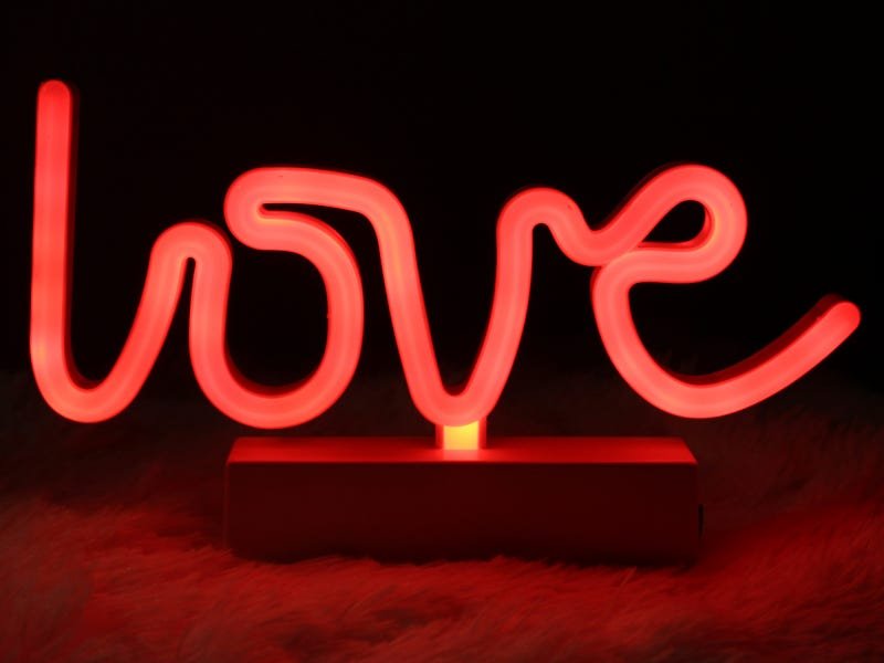 Luminária de Mesa Led Neon Vermelho Love - 3