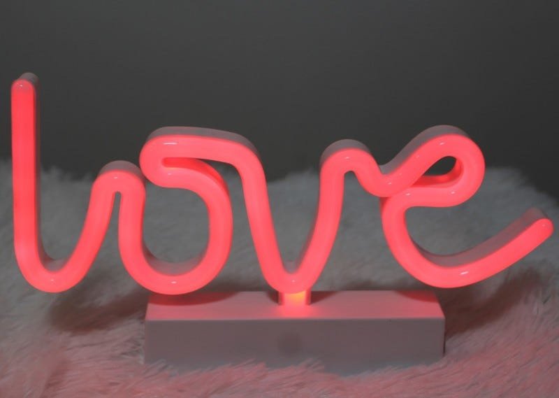 Luminária de Mesa Led Neon Vermelho Love - 4