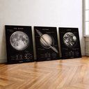 Ver imagem 2 de Kit3 Quadro Decorativo Astronomia Universo Planeta Terra Lua 40x28cm