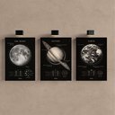 Ver imagem 4 de Kit3 Quadro Decorativo Astronomia Universo Planeta Terra Lua 40x28cm