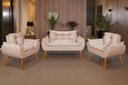Ver imagem 2 de Kit 2 Poltronas Opala e Namoradeira - Sala, Quarto, Recepção:bege
