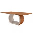 Ver imagem 1 de Mesa para Sala de Jantar Ellis 180cm Madeira Moderna Mobília Cinamomo com Off White-cinamomo Imbuia