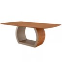 Ver imagem 3 de Mesa para Sala de Jantar Ellis 180cm Madeira Moderna Mobília Cinamomo com Off White-cinamomo Imbuia