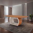 Ver imagem 2 de Mesa para Sala de Jantar Ellis 180cm Madeira Moderna Mobília Cinamomo com Off White-cinamomo Imbuia