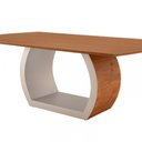 Ver imagem 4 de Mesa para Sala de Jantar Ellis 180cm Madeira Moderna Mobília Cinamomo com Off White-cinamomo Imbuia