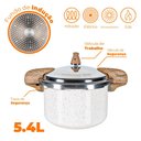 Ver imagem 2 de Panela de Pressão Brinox Vanilla Antiaderente 5,4l Indução Ceramiclife Pressure 4953/103