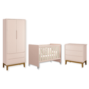 Ver imagem 1 de Quarto de Bebê Berço Evolution + Guarda Roupa Classic + Cômoda 3 Gavetas Classic Rosa Fosco