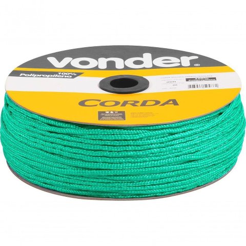 Corda Multifilamento Trançada 5mm 250m Verde Carretel Vonder