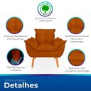 Ver imagem 3 de Poltrona Opala para Sala Confortável e Reforçada Suede