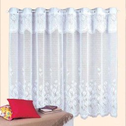 Cortina de Renda - Quarto e Sala - Tulipas - Branco - 4,00M x 2,60M - para Varão - Cortilester - 2