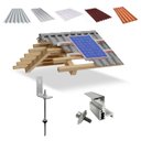 Ver imagem 1 de Kit Estrutura Suporte Fixador Linha C P/ 01 Placa Solar Alumínio Inox Telha Fibro Ondulada Viga Made
