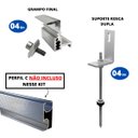 Ver imagem 2 de Kit Estrutura Suporte Fixador Linha C P/ 01 Placa Solar Alumínio Inox Telha Fibro Ondulada Viga Made