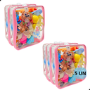 Ver imagem 1 de Kit 5 Organizadores de Brinquedo de Praia Quarto Armário Bagagem Viagem Frasqueira Pvc Cor:rosa