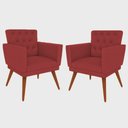 Ver imagem 1 de Kit 2 Poltronas Nina com Capitone - Vermelho