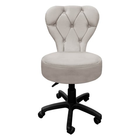 Cadeira Mocho Soft Escritório Estética Veludo - Sofa Store:veludo Bege Marfim