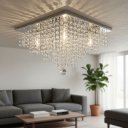 Ver imagem 4 de Lustre Plafon de Cristal Legítimo 40cm para Sala de Jantar e Estar - Luminária Luxo Lúmens Design