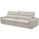 Ver imagem 1 de Sofá Retrátil Reclinável para Sala de Estar Living 250cm Dimas F04 Veludo Bege - Lyam Decor
