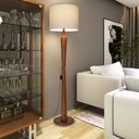 Ver imagem 1 de Luminária de Chão Master 160cm Madeira Maciça Cobre Bivolt E27 Cúpula - Palha