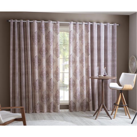 Cortina Combinada Niamei 32 Ilhoses 400x250cm Casa D'oro Sultan