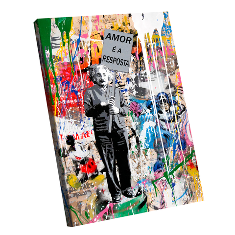 QUADRO DECORATIVO LOVE IS THE ANSWER Pequeno 60x40