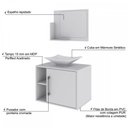 Ver imagem 4 de Armário de Banheiro com Cuba e Espelho 1 Porta 2 Prateleiras Branco Chess 13689 - Compace