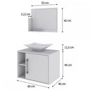 Ver imagem 3 de Armário de Banheiro com Cuba e Espelho 1 Porta 2 Prateleiras Branco Chess 13689 - Compace