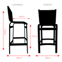 Ver imagem 2 de Banqueta Alta Alumínio e Tela Sling de Bancada Cozinha Bar