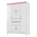Ver imagem 3 de Guarda Roupa Casal Ecom Ii 6 Portas + 2 Gavetas - Demóbile:branco/rosa Flex