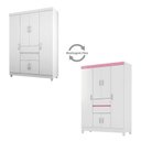 Ver imagem 6 de Guarda Roupa Casal Ecom Ii 6 Portas + 2 Gavetas - Demóbile:branco/rosa Flex