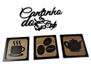 Ver imagem 1 de Kit 4 quadros de decoração Cantinho do Café Preto