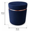 Ver imagem 2 de Kit de Puff Superior Rose Gold, Cor Azul Veludo - Let Móveis