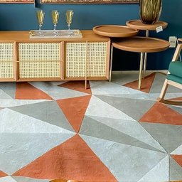 Tapete para Sala Quarto Geométrico 2,50x3,50 terracota Tebas 02 - 9 Tapete para Sala Quarto Geométrico 2,50x3,50 terracota Tebas 02 - 9