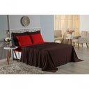 Ver imagem 4 de Jogo de Cama Casal Viúva Nobre 4 Peças Malha 100% Algodão - Marrom / Vermelho