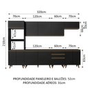 Ver imagem 3 de Cozinha Completa Madesa Reims 320002 com Armário e Balcão Preto Cor:Preto