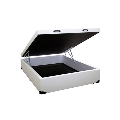 Super Cama Baú Viúva 128x188 - Sintético Branco