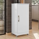 Ver imagem 2 de Armario Multiuso 1 Porta com Rodizio 102x49 Cm Lirio Branco Moval